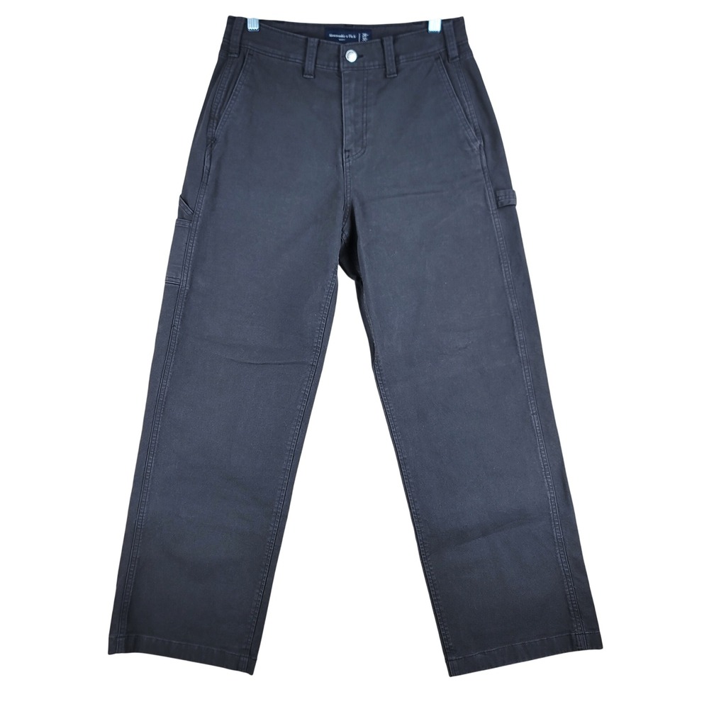 Abercrombie & Fitch Carpenter Pants Mens 29x29 Black Baggy Workwear Canvas Heavy